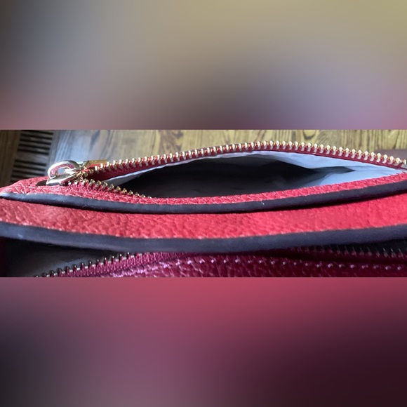 Kate Spade Lelia Top Zip Crossbody Pebbled Red Leather Purse - Picture 7 of 11